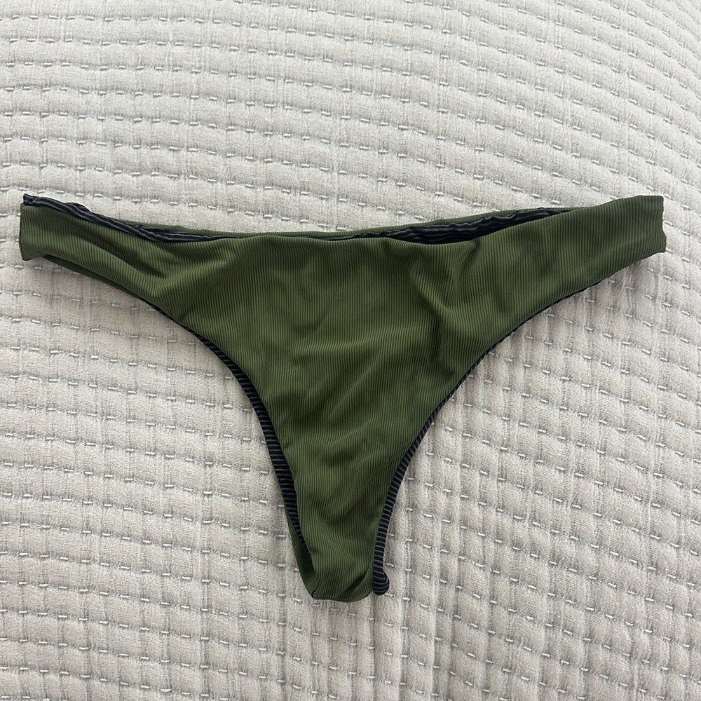 Acacia Swimwear Hunter Green Ribbed Ho’okipa Bikini Bottom